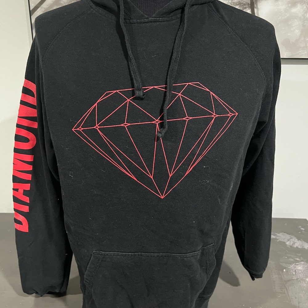 Diamond Supply Co. Black Hoodie with Red Graphic